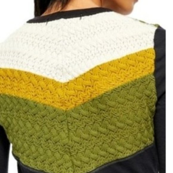 FREE PEOPLE Retro Black Combo Rainbow Top - Picture 2 of 8